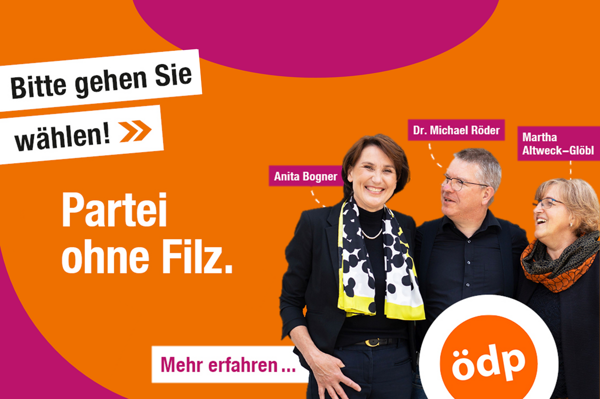 ÖDP -Partei ohne Filz. (Bildquelle: ÖDP) ÖDP -Partei ohne Filz. (Bildquelle: ÖDP)